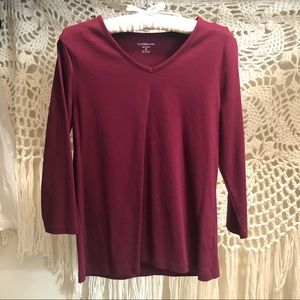 Croft and Barrow Burgundy Long Sleeve Tee